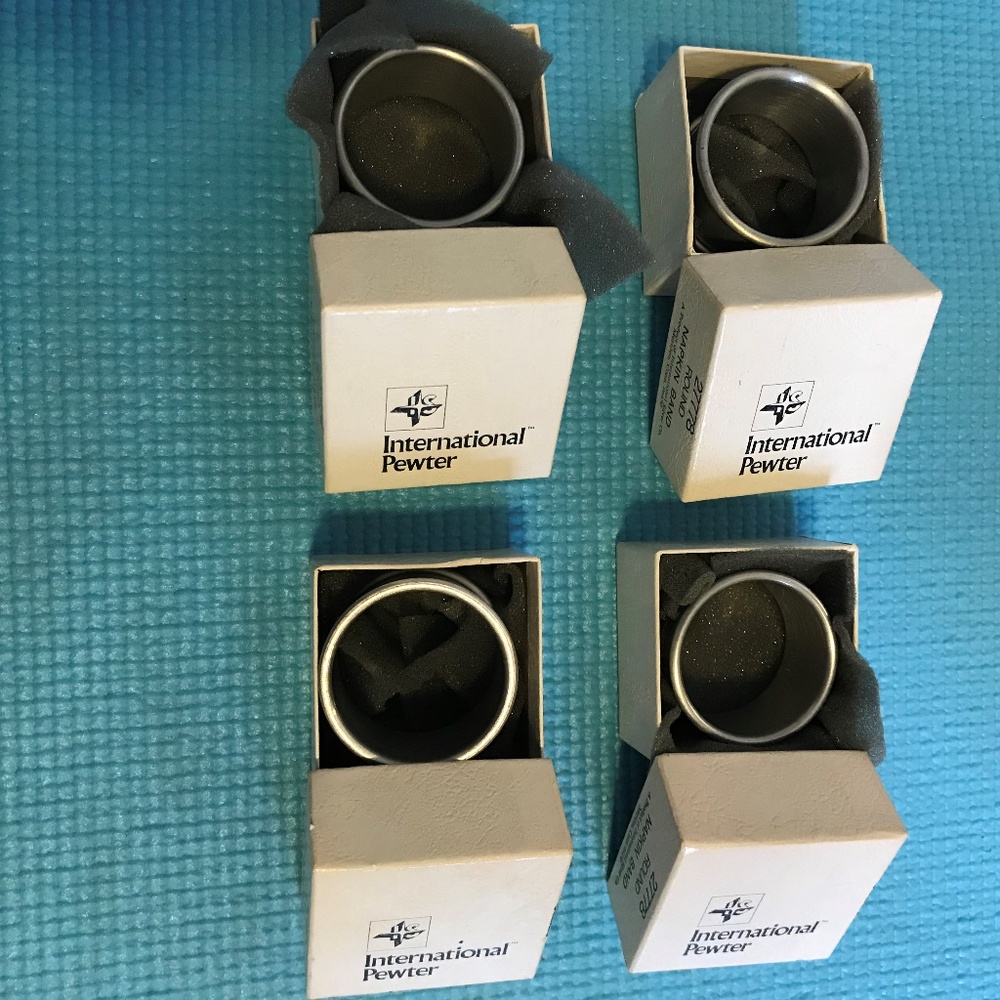 International Pewter Round Napkin Band (4). NWOT
